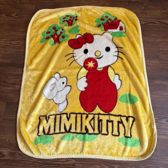 Sanrio Other - Vintage Ultra RARE 70s/80s MIMIKITTY Hello Kitty Baby‎ Blanket Size 42”x52”
